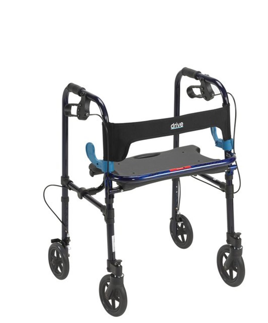 Clever Lite Flame Blue Rollator Walker with 8 inch Casters by Drive Medical