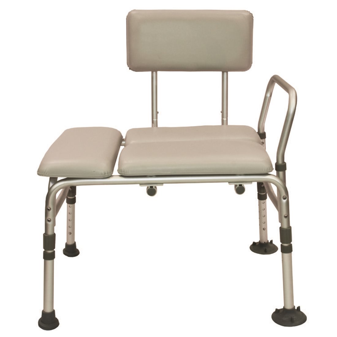 Grey Aluminum Adjustable Transfer Bench Roscoe Medical EZAdjustableBed