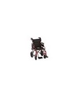 19 inch Transport Chair with Detachable Arms Red by Nova