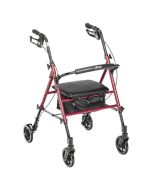 Drive Adjustable Height Rollator 6" Wheels, Red