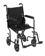 Lightweight Black 19 Inch Transport Wheelchair by Drive Medical 