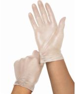 1500 Cedar Vinyl Synthetic Exam Gloves - CA Only Clear Large