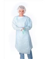 Medline Polyethylene Thumb Loop Style Isolation Gowns in Blue in X-Large CRI5001 X-Large