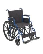 Blue Streak Wheelchair 18 Inch Seat Flip Back Arms, Swing Away Ft Rests