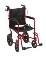 Lightweight Expedition Red Transport Wheelchair Hand Brakes 