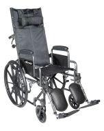 Silver Sport Full Reclining Wheelchair, Full Arm Elevating Leg rests, 20"