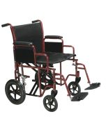 Bariatric Red Transport Wheelchair Swing Away Foot 