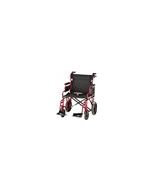 TRANSPORT CHAIR- 22 INCH WITH HAND BRAKES & SWINGAWAY FOOTRESTS RED by Nova