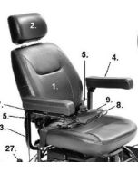 20" Seat Assembly Trident Power Wheelchair with Headrest 20" TRID-2A02