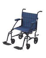 19" Blue Fly-Lite Ultra Lightweight Transport Chair by Drive Medical
