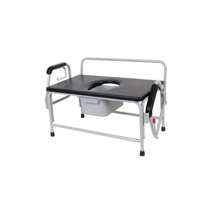 Bariatric bedside shop commode