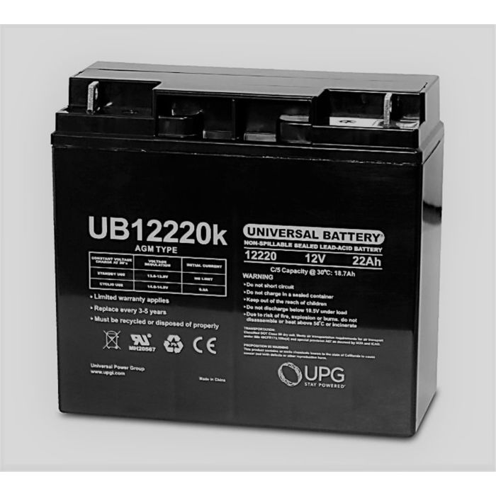 Mobility Scooter Battery Universal 22Ah, 12V, and a T4 UB12220