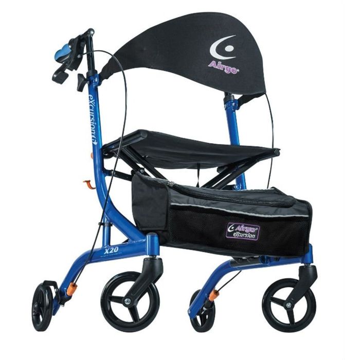 Airgo eXcursion6 X20 Lightweight Sidefolding Rollator, 6" Wheels by H