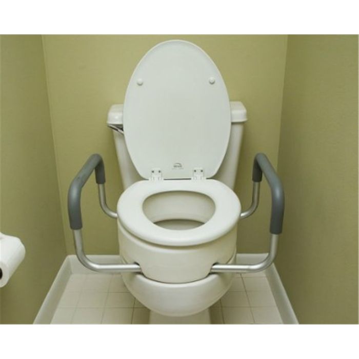 Essential Medical Supply Elevated Toilet Seat with Arms Elongated