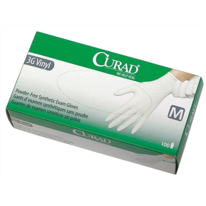 Case of 1000 Curad Large Vinyl Exam Gloves CUR8236