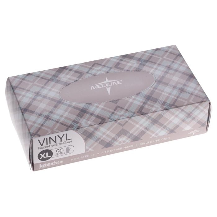 Case of 900 Clear Medline Extra large Vinyl Exam Gloves HOME404
