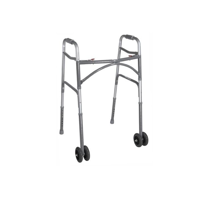 Bariatric Aluminum Walker With Wheels Two Button Drive Medical