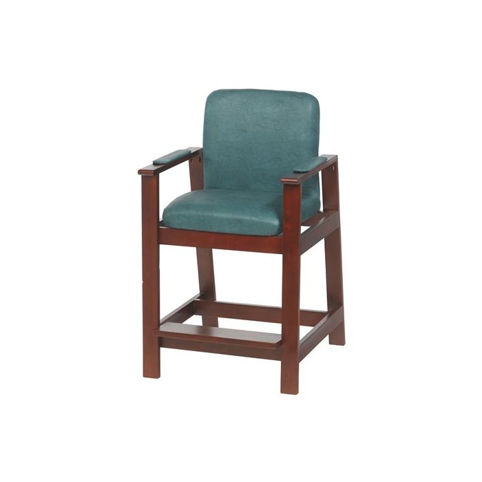 Wood Color Frame Blue Vinyl Seat Hip High Chair Drive Medical 17100