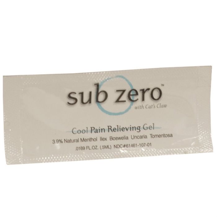 Sub Zero Topical Analgesic Cool Pain Relieving Gel 5ml Sample Packs