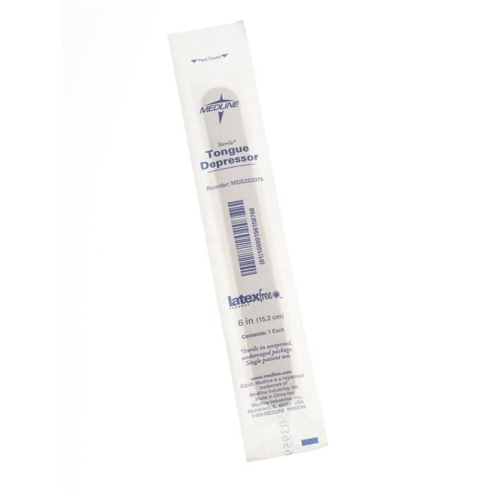 Case of Sterile Tongue Depressors Individually Wrapped 6" Medline MD