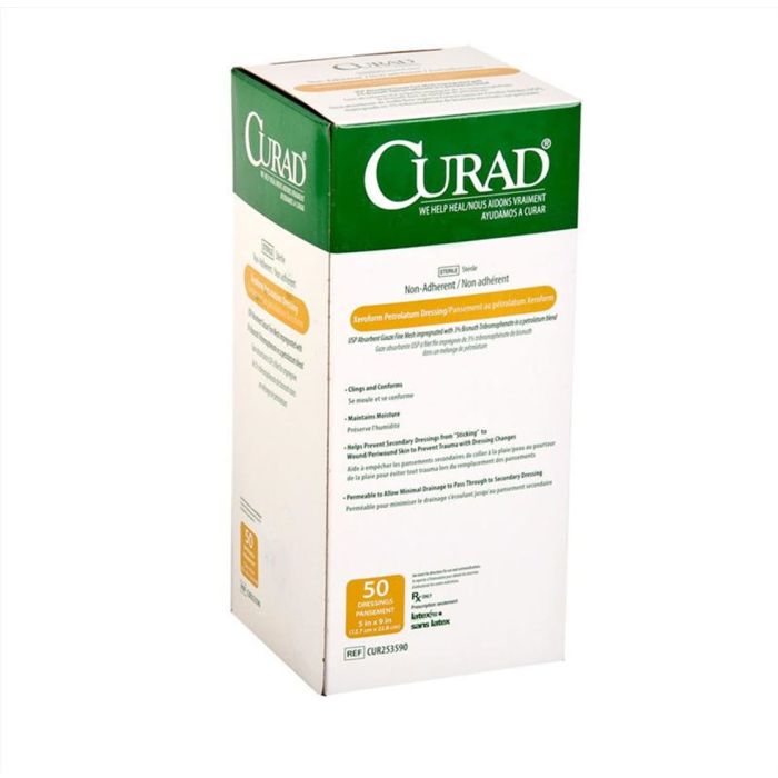 Set of 5 Medline CURAD Sterile Xeroform Gauze CUR253590H