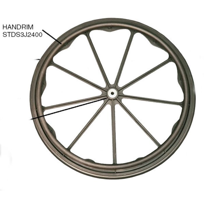 Wheelchair Hand Rim Drive Medical STDS3J2400, Blue Streak Silver Sport