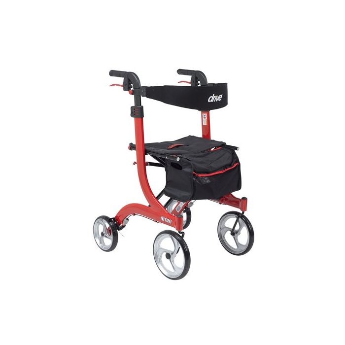 Tall Red Nitro Walker Rollator by Drive Medical RTL10266T