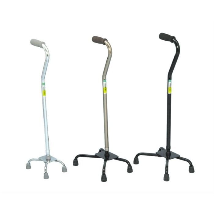 Large Base Quad Cane Silver Essential Medical W1302S