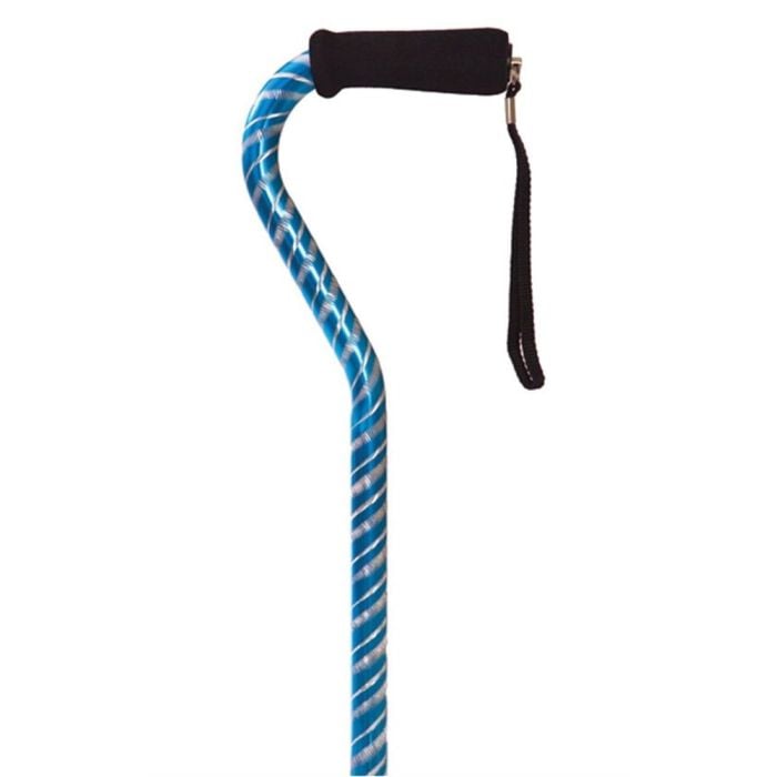 Laser Cut Offset Cane Blue Essential Medical W1580B
