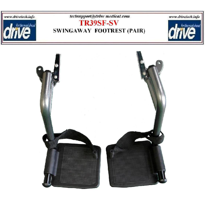 Transport Chair Foot Rests Drive Medical TR39SFSV