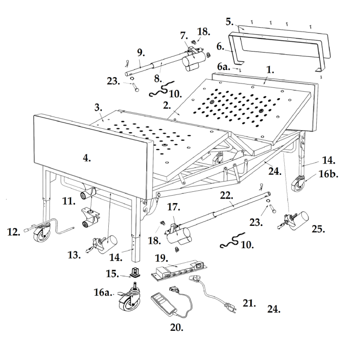 Bariatric Footboard Frame Replacement Drive Medical 15302P1052