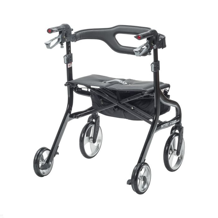 Nitro Sprint Heavy Duty Walker Rollator | Drive Medical 102662BK-HD