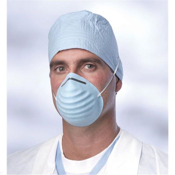 Case of Medline Surgical Cone Style Face Mask Blue NON27381