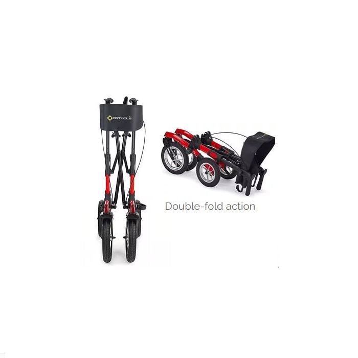 Black Gray All Terrain Outdoor Walker Rollator Commodita COM942 Black Gray All Terrain Outdoor Walker Rollator Commodita COM942