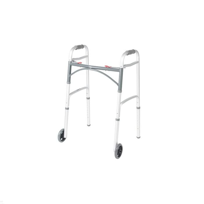 Deluxe Two Button Folding Walker Drive Medical 102101 Aluminum