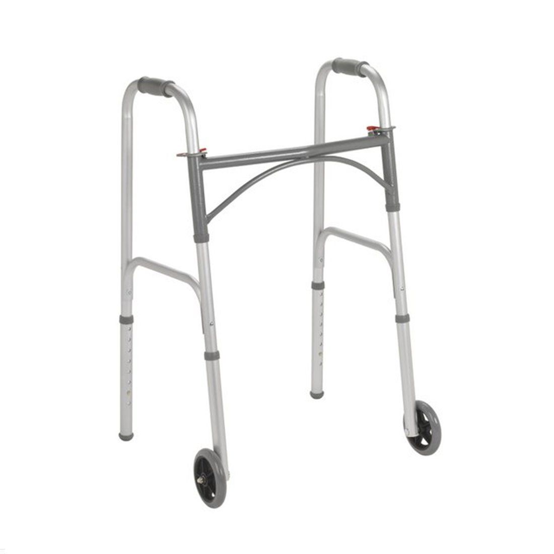 Case of Steel Two Button Folding Steel Walker Wheels Drive