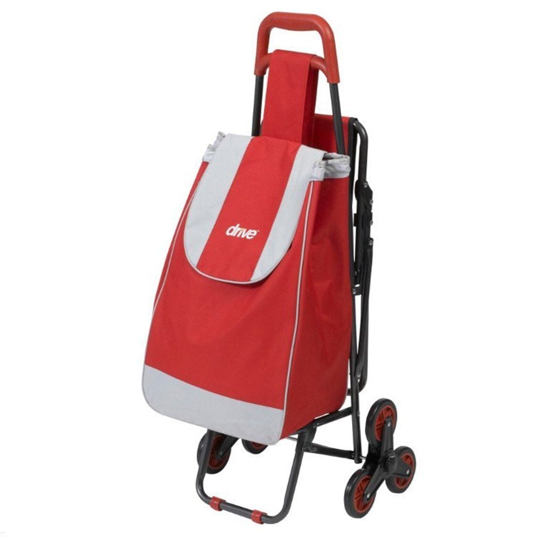 Drive Deluxe Rolling Shopping Cart with Seat, Red 607r