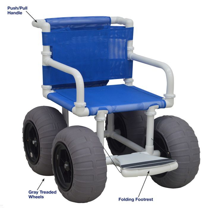 All Terrain & Beach Wheelchair MJM Intl, Blue E720-ATC-GRYW