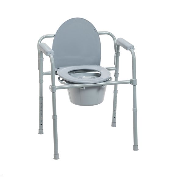 Folding Bedside Commode with Bucket by Drive Medical