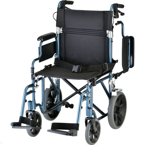Transport Chair 19 Inch, Detachable Desk Arms & Swingaway Footrests by Nova 352B