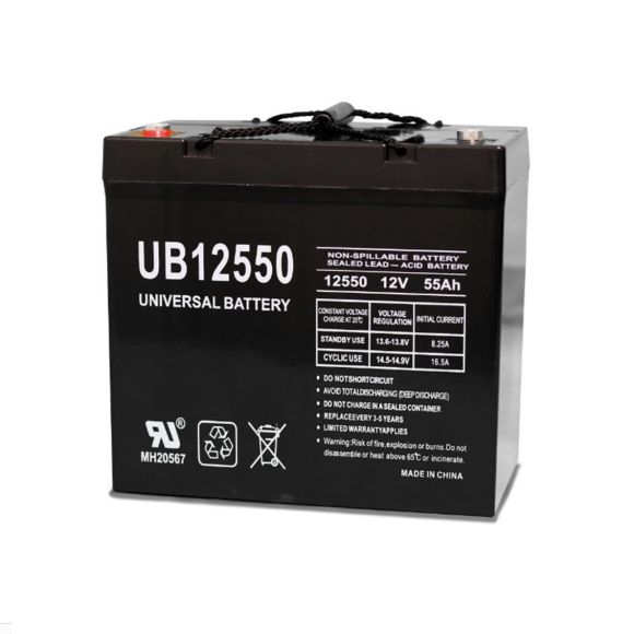 55Ah 12V Mobility Scooter Battery, Universal, Z1 Terminal UB12550