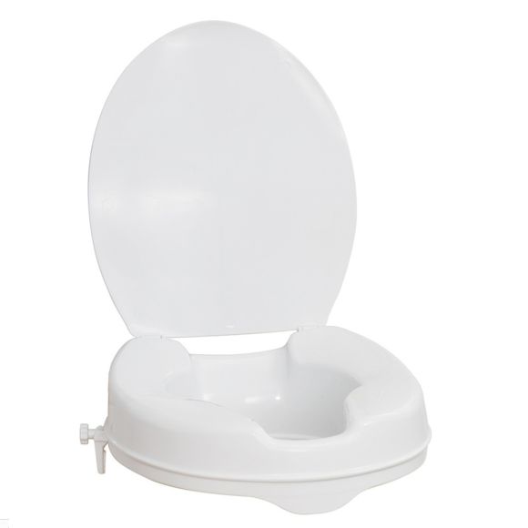 Raised Toilet Seat (2 inches) with Lid by Drive Medical, 770-625