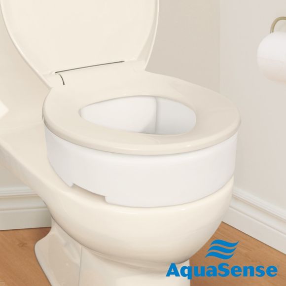 AquaSense Toilet Seat Riser with Hinge for standard size toilets by Drive Medical, 770-630
