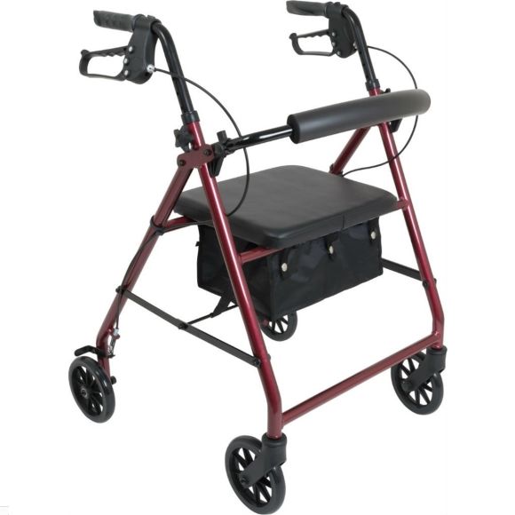 ProBasics Aluminum Rollator with 6-inch Wheels, Burgundy RLA6BG