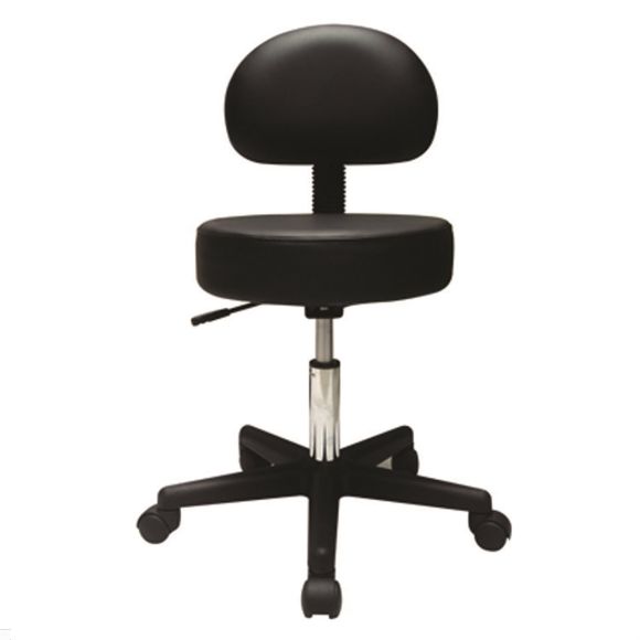 Pneumatic Air Stool Seat Back, Comfy Cushion, Black - Current Solutions