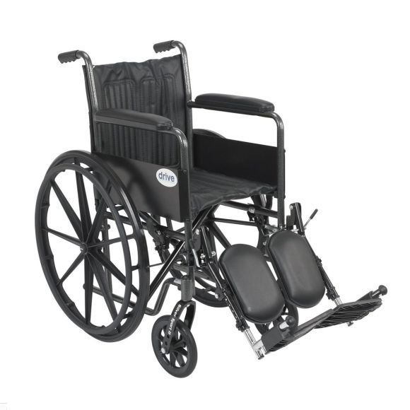 Silver Sport 2 Wheelchair with Elevating Foot Rest by Drive Medical