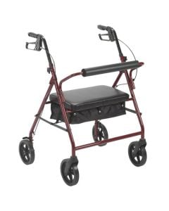 Bariatric Rollator 8" Wheels Red Drive Medical 