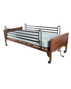 Multi Height Manual Hospital Bed | Full Rails and Foam Mattress
