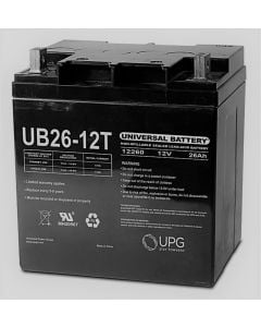 26Ah 12V Mobility Scooter Battery, Universal, L2 Terminal UB12260T