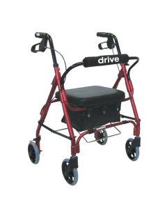 Junior Rollator Padded Seat Red Drive Medical 